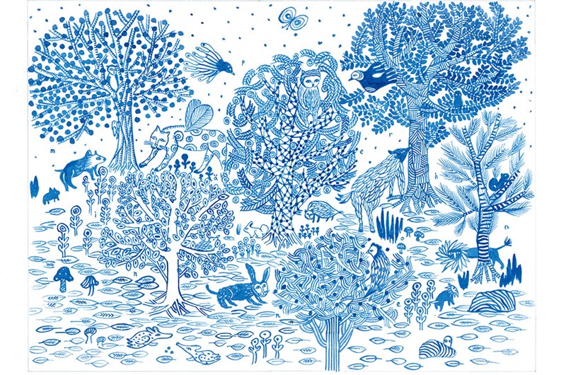 Akira Minagawa Imagine, 2012-2013, originalverket av Akira Minagawa för textil i jaquardväv..Foto: Sono