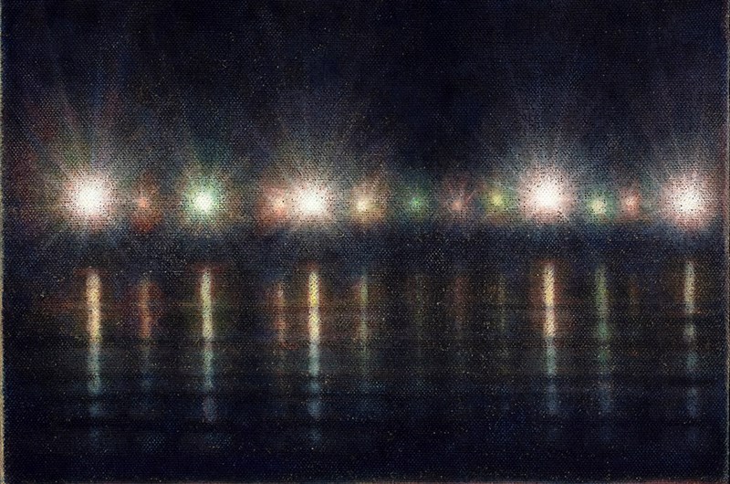 Stefan Johansson, Kajen i kvällsljus, 1927, akvarell på duk. Norrköping konstmuseum. Foto: Mats Arvidsson