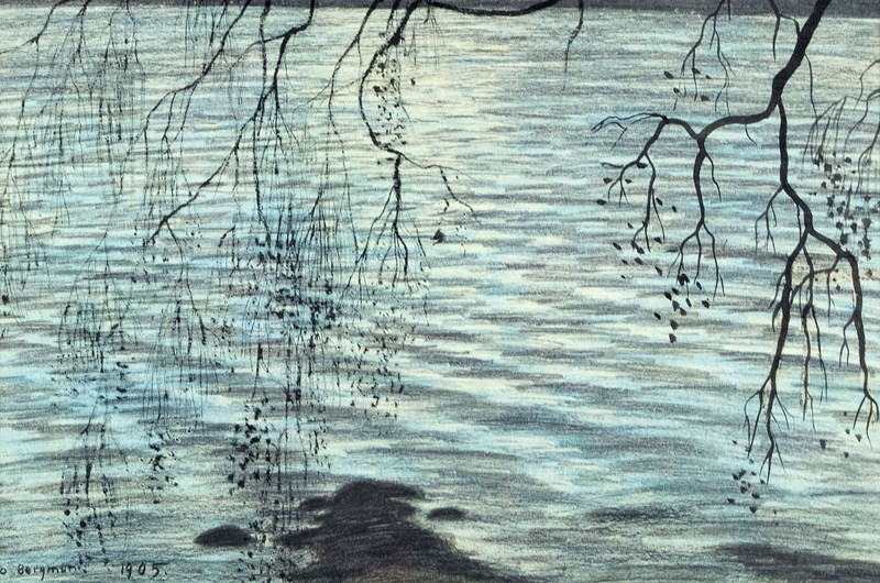 Oskar Bergman, Reflexer, 1905, pastell och tusch. Foto: Thielska Galleriet