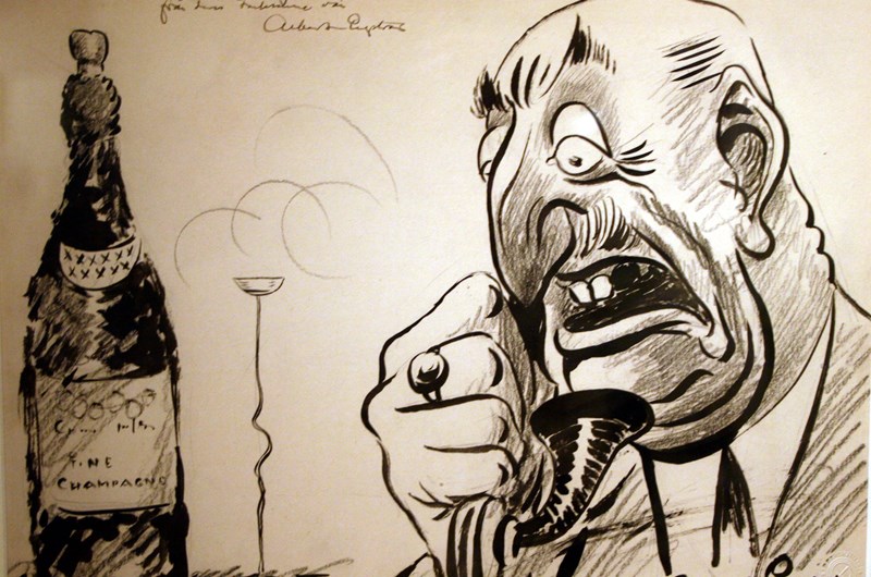 Den gamle greven. Teckning av Albert Engström från tidningen Strix.