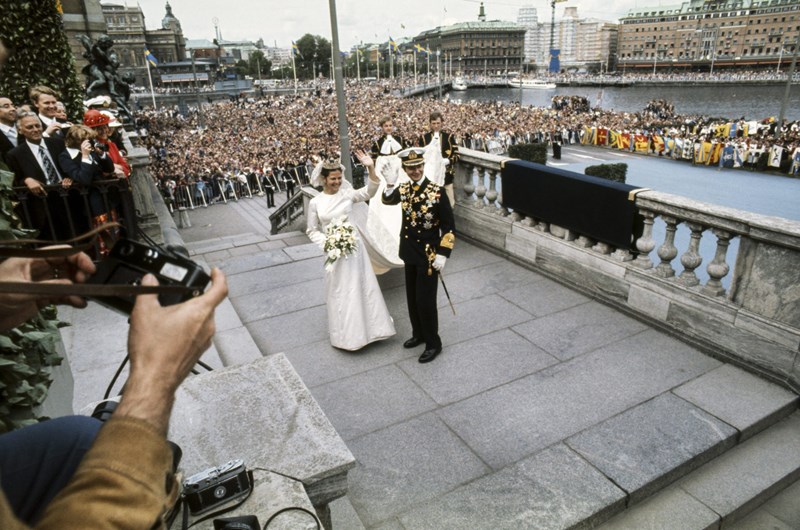 Kung Carl XVI Gustaf och Drottning Silvias bröllop, 19 juni 1976. Foto: TT