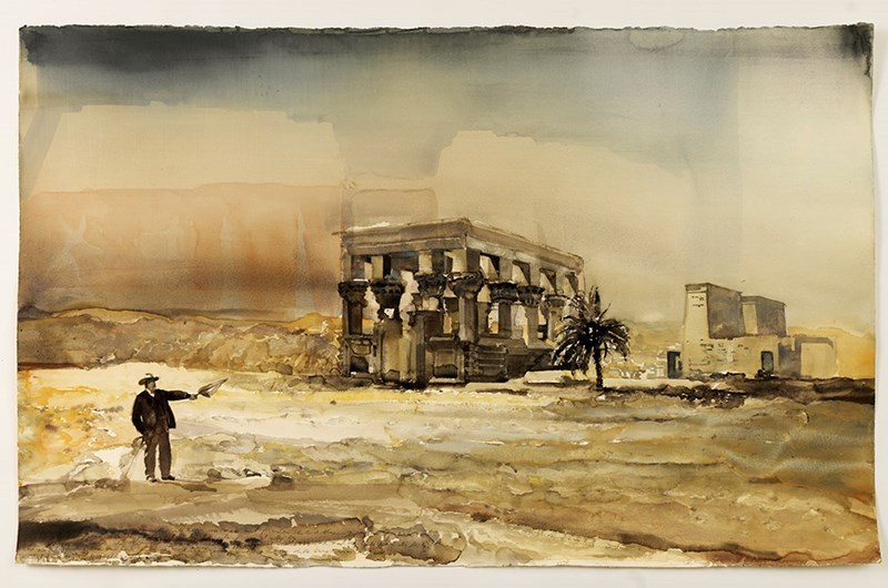 Lars Lerin, Grad tour III, 2022. 100x150cm. Akvarell på papper