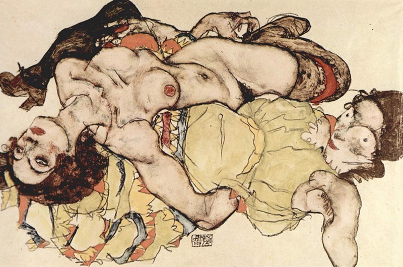 Egon Schiele, Liggande kvinnor. 1915 