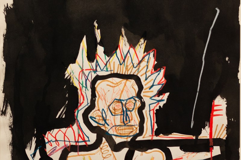  Jean-Michel Basquiat, Untitled (1/2 Black, 1/2 White), 1982, Oil stick and gouache on paper, 76,2 x 55,9 cm. © Estate of Jean-Michel Basquiat. Licensed by Artestar, New York. Foto: Courtesy of Colour Themes.