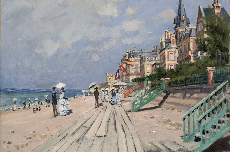 Claude Monet, Stranden i Trouville, 1870. Wadsworth Atheneum Museum of Art.