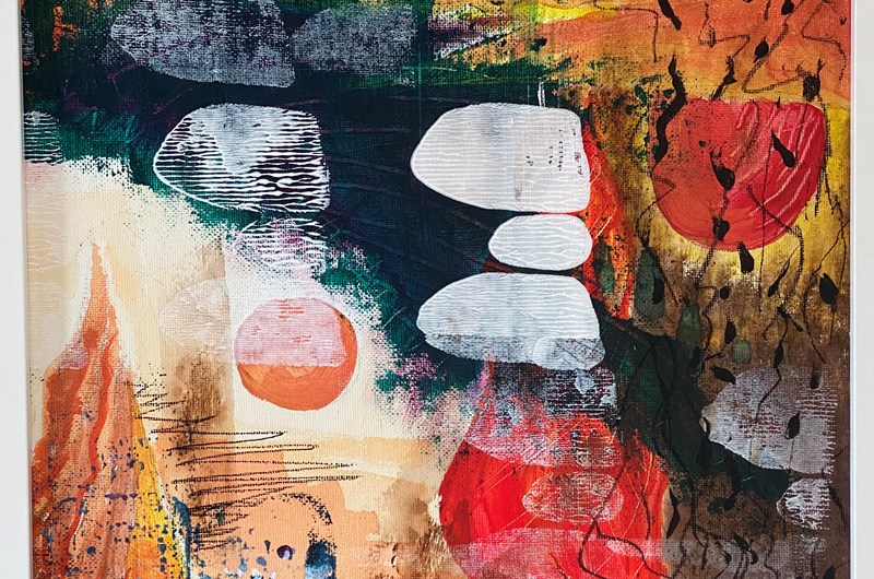"En oblyg viol! Akryl - mixed media