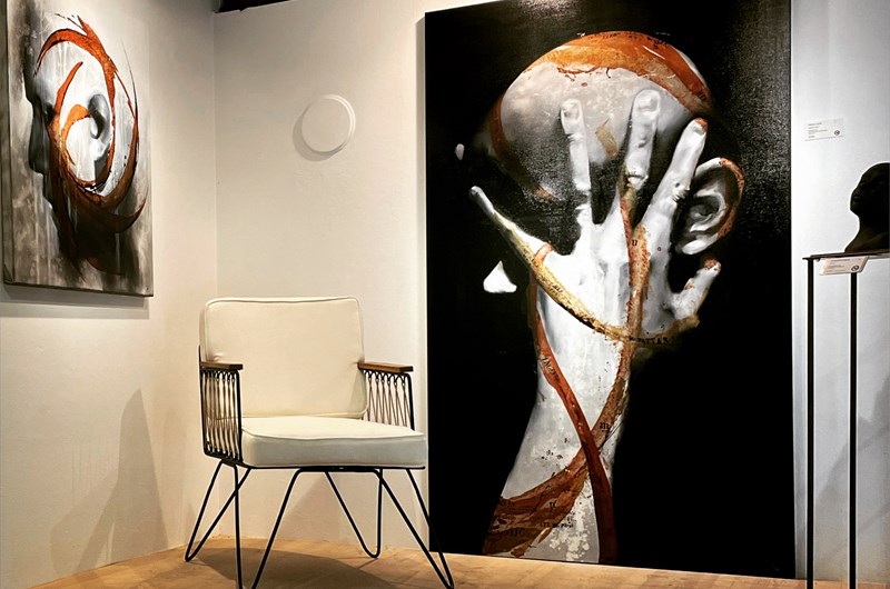 "Bathos" målning på linneduk 120x200cm. Finns för visning på Galleri Kabusa i Skåne. Kontakta för mer info. 