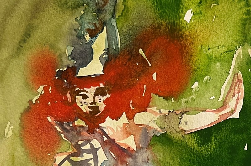 Akvarell pierrot clown