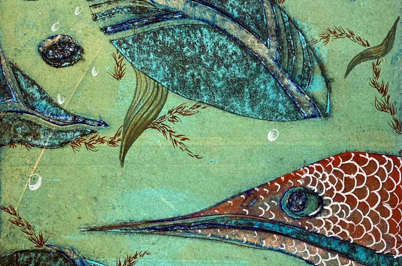 "Fisk" Mixed media, färgvariant