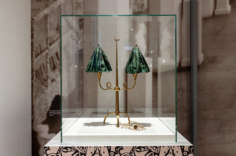 Bordslampa, mässing och siden, Josef Frank för Wiener Werkstätte. Millesgården, Foto: Yanan Li