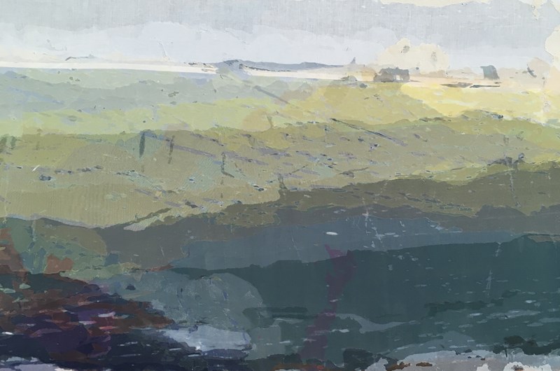 Detalj av textilmålning, Petra Lindholm, Galleri Magnus Karlsson
