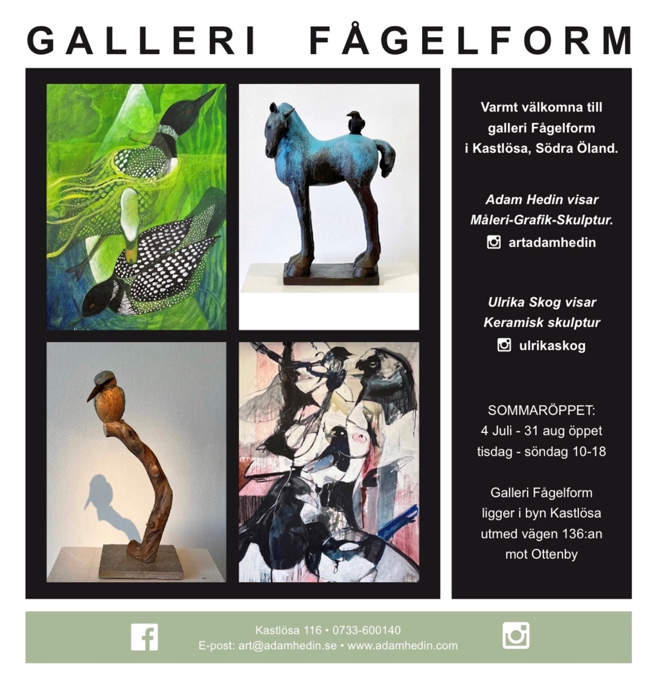 Sommaröppet i galleri Fågelform