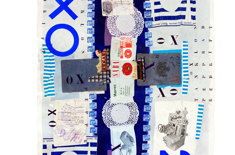 Carouschka Streijffert, Tanklös bedrift – Intuitive Feat, 2008. Collage and watercolor on paper. Size: 570 × 750 mm.