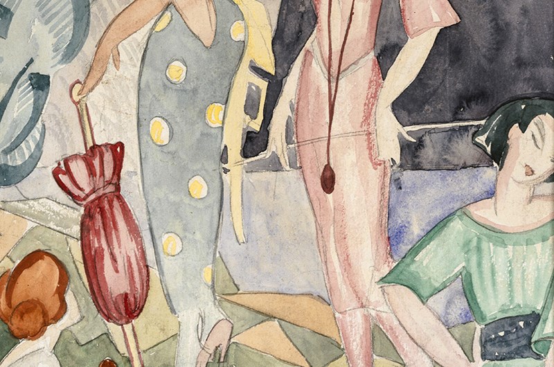 Brita Nordencreutz, Fyra kvinnor på promenad, Västerås konstmuseum. Foto Bo Gyllander