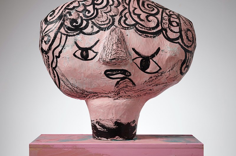 TAL R Ariel 2025 Oil pastel acrylic paint silver metal leaf and paper mache Work H 88cm W 94cm D 46cm Photo Anders Sune Berg