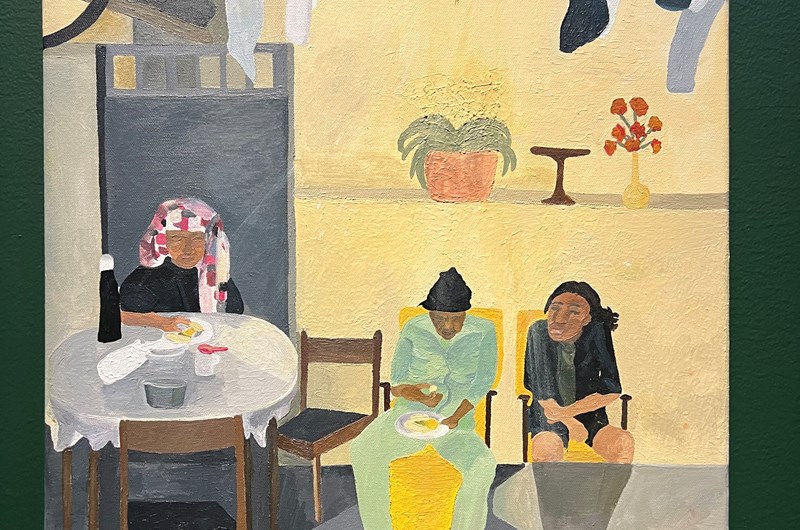 Elio Mulugeta, Middag, akryl på duk. 