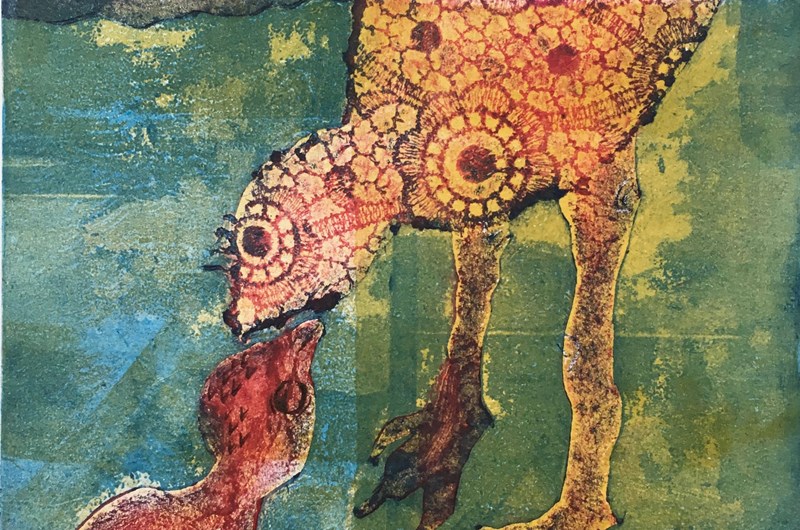 "Tillsammans" Collografi färgvariant
