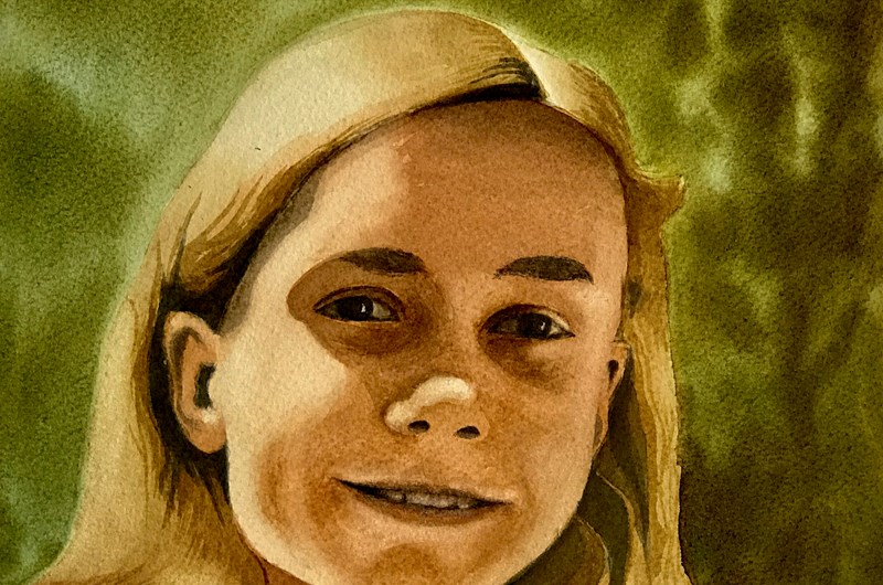 "Maja" Akvarell i format Sonáte (37 x47 cm)