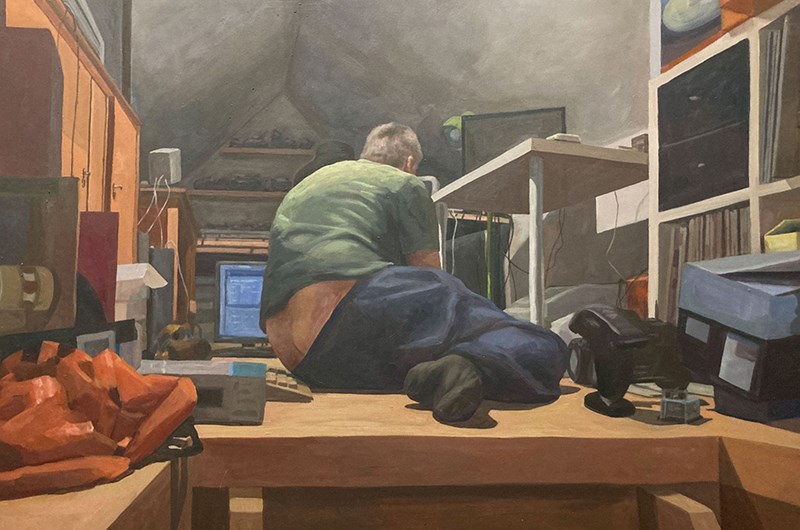 Therese Thorgren, Snörik koskit, 2024, Akryl på duk, 100x70 cm