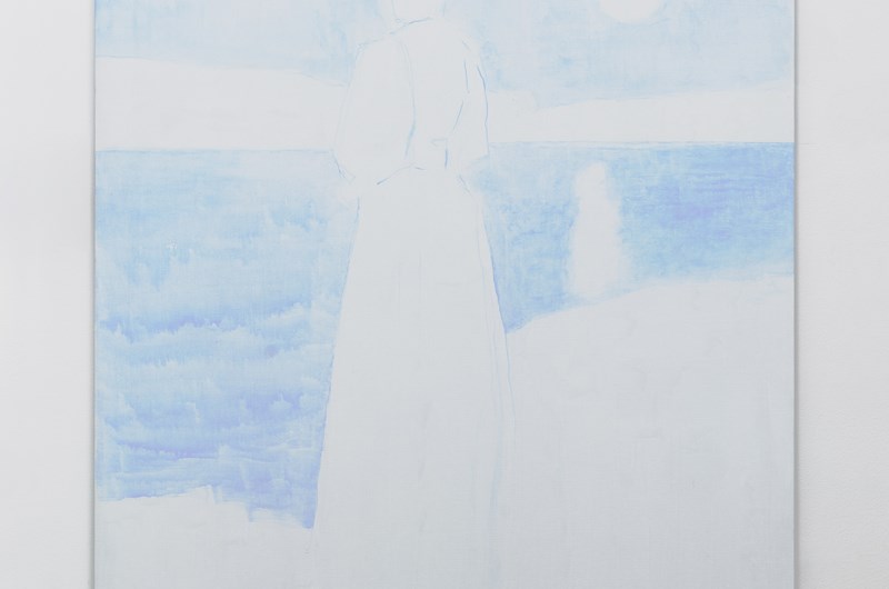 "Jag är inte här, jag drömmer" av Cecilia Edefalk - tempera på duk 