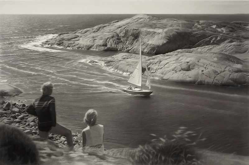  Gunnel Wahlstrand, Den sista ön, 2012, Tusch på papper, 157 x 218 cm.  Foto: Jean-Baptiste Béranger