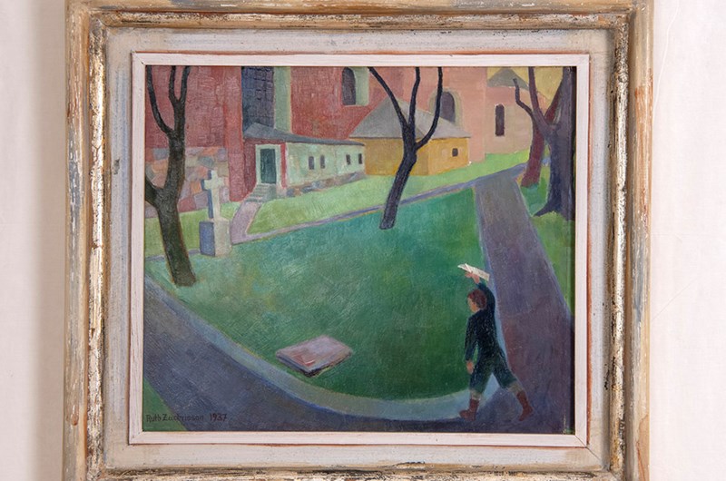 Ruth Zachrisson, Klara kyrkogård, 1937. Olja på pannå, 44x55 cm. Foto: Linda Maria Thompson