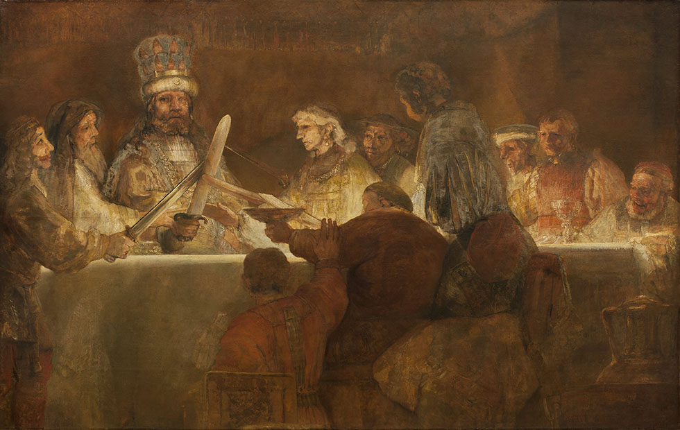 Vad är egentligen historien om Rembrandts sista målning "Batavernas ed" ?