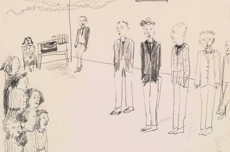Ändå spelade dom Guitar Boogie med George Smith. Illustration till Göran Tunströms roman Prästungen 1975