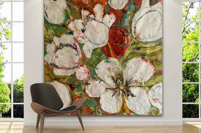 Titel Tulips 150 x 150 cm