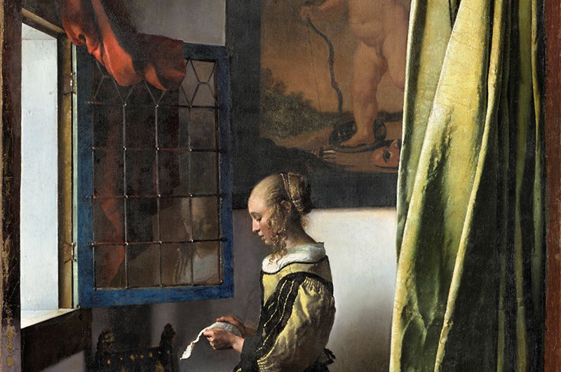 Girl Reading a Letter at an Open Window, Johannes Vermeer, 1657-58, oil on canvas. Gemäldegalerie Alte Meister, Dresden