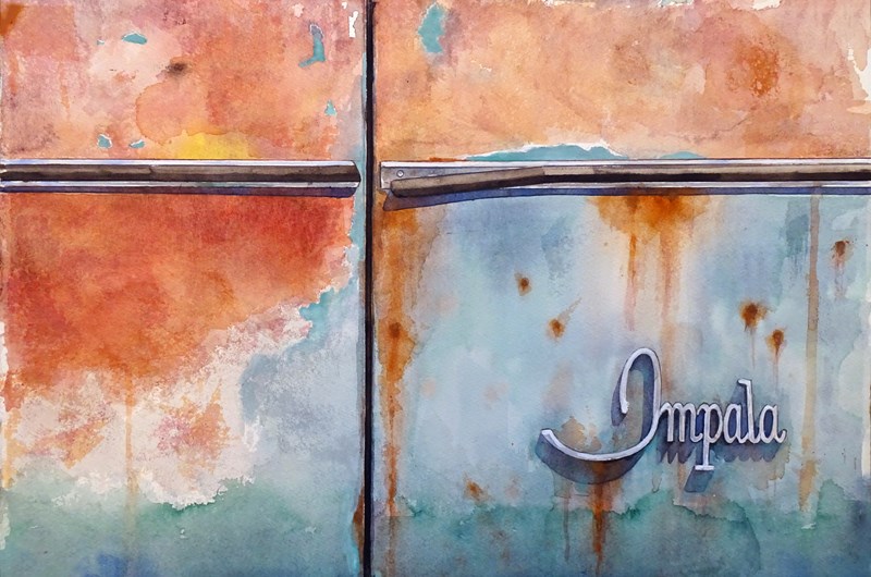 Impala dörr. Akvarell 56 x 38