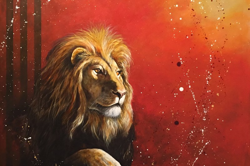 Lejonet, akryl på duk, 100x120 cm