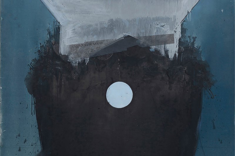 Edi Hila, Framtidens folk, Ur serien Migrationer, 1997 Med medgivande av konstnären och Galleria Raffaella Cortese, Milan–Albisola