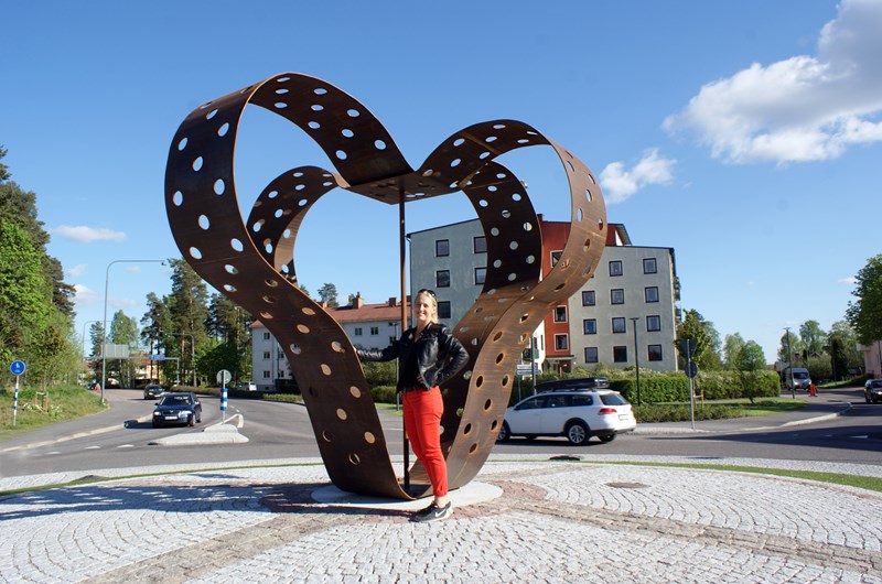 Avamore. Skulptur i rondell i Avesta