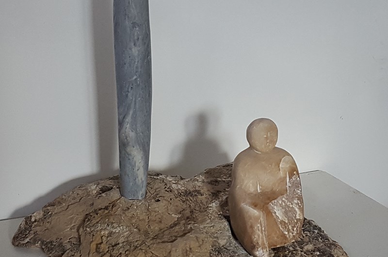 "Eftertanke", 70x60x40 cm, alabaster