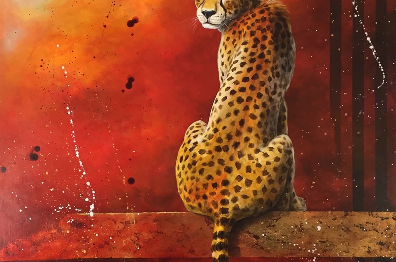 Geparden, akryl på duk, 100x120 cm