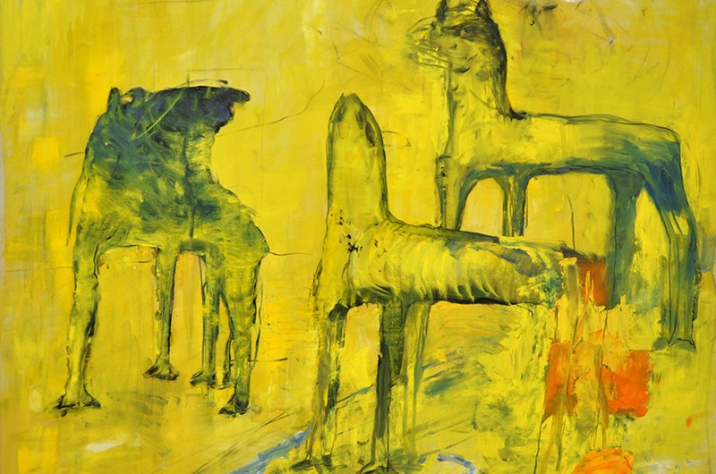"Ingens hundar" av Staffan Hallström. Inlånad till utställningen "Best in Show – Hunden i konst och litteratur" från Länsmuseet Gävleborg.