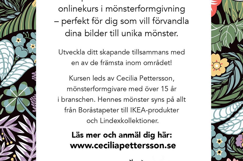 Gå min kurs i mönsterformgivning i september!