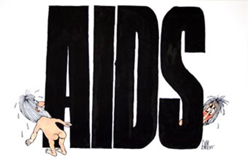 "Världsproblem – AIDS", publicerad 1985.
