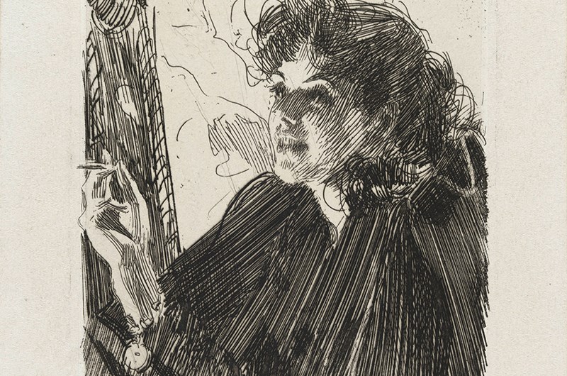 Zorn, Rauchende junge Frau, 1892