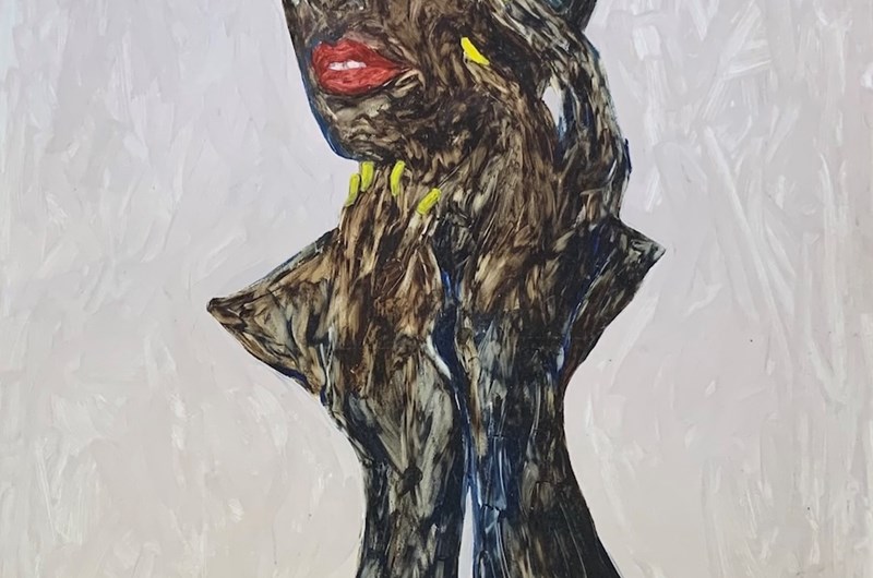 Amoako Boafo, ”Yellow Nails”. Bildrättigheter Ross-Sutton Gallery.