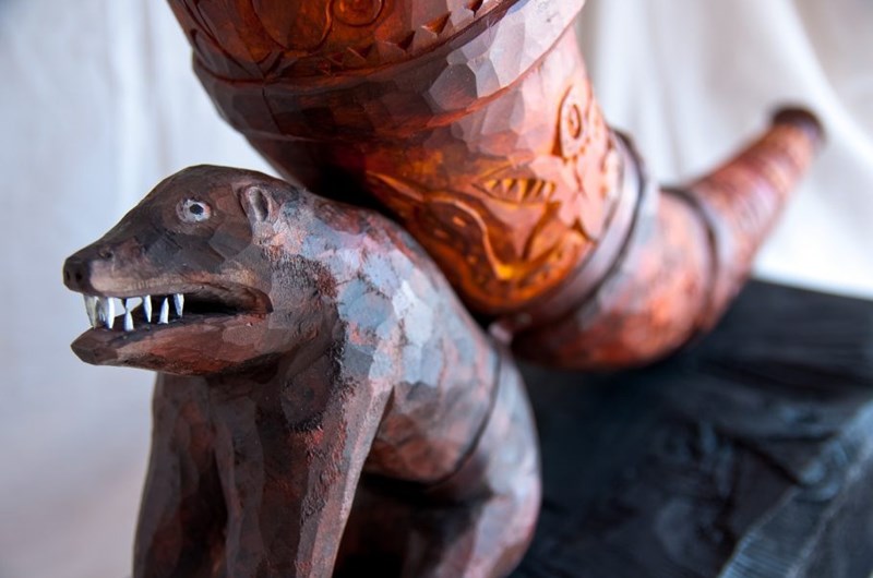 Skulptur Tutiluren och Björnhunden